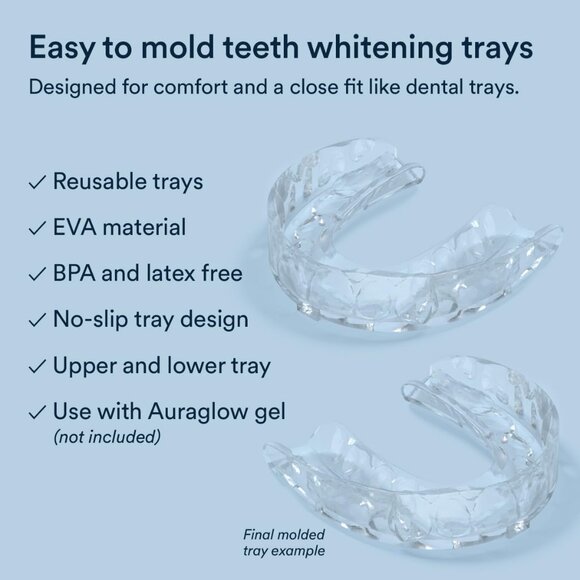 Teeth Whitening Trays, Moldable Mouth Trays for Teeth Whitening, 20% Slimmer Des - Picture 3 of 6